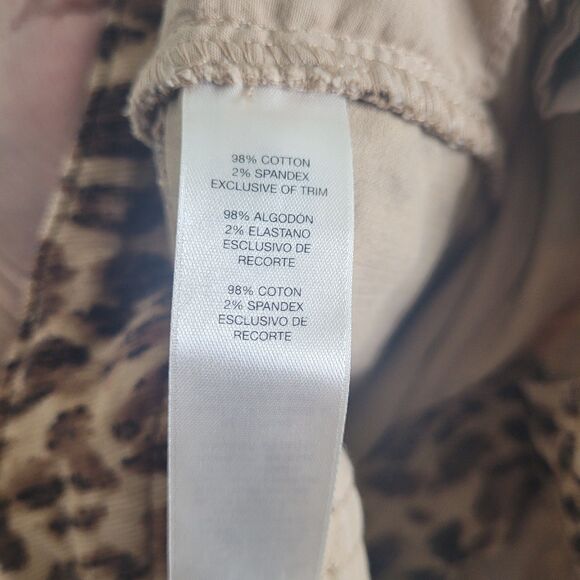 Chico's size 3 pants corduroy studs pockets straight zip button animal print - Picture 14 of 15